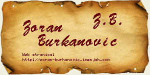 Zoran Burkanović vizit kartica
